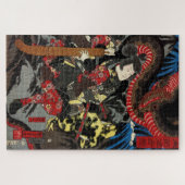 Japanse strijder tegen de reuzenslang legpuzzel (Horizontaal)