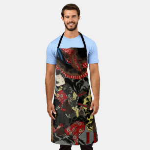 Japanse strijder tegen de reuzenslang schort