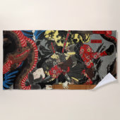 Japanse strijder tegen de reuzenslang strandlaken (Voorkant)