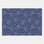 Japanse STROMEN EN ZWEEKWEEKSTALEN, wit en blauw Inpakpapier Vel (Voorkant 2)