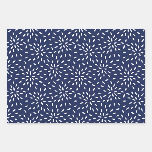 Japanse STROMEN EN ZWEEKWEEKSTALEN, wit en blauw Inpakpapier Vel (Voorkant 2)