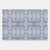 Japanse STROMEN EN ZWEEKWEEKSTALEN, wit en blauw Inpakpapier Vel (Voorkant 3)