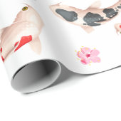 Japanse STROOM EN KOI FISH wit en rood Cadeaupapier (Rol Hoek)