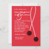 Japanse Sumi-e Red & Black Wedding Uitnodiging (Achterkant)