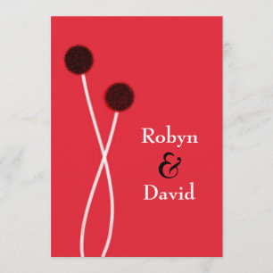 Japanse Sumi-e Red & Black Wedding Uitnodiging