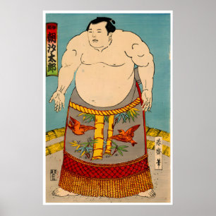 Japanse Sumo Kunst Sumo Worstelaar Poster Asashio