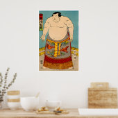 Japanse Sumo Kunst Sumo Worstelaar Poster Asashio (Keuken)
