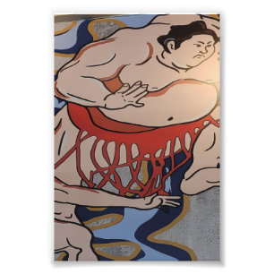 Japanse Sumo Worstelaar Kunst Foto Afdruk