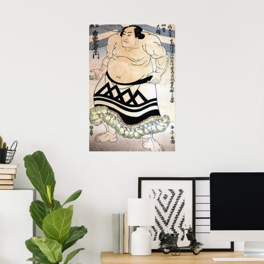 Japanse sumo-worstelaar poster (Thuiskantoor)
