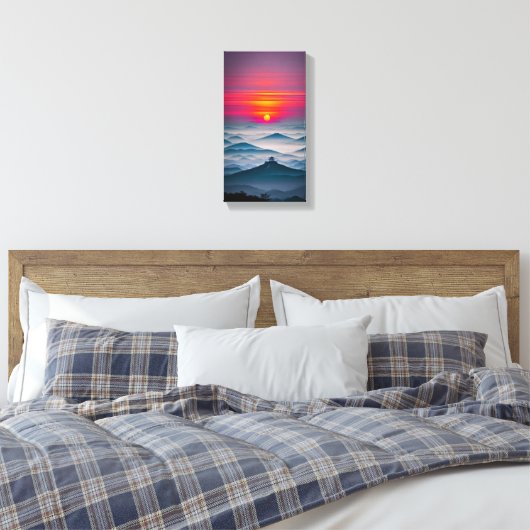 Japanse Sunset Canvas Muurkunst (Insitu (Slaapkamer))