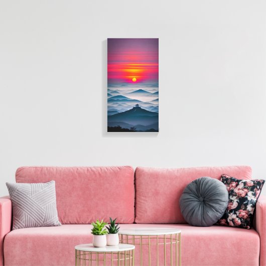 Japanse Sunset Canvas Muurkunst (Insitu (Woonkamer))