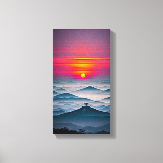 Japanse Sunset Canvas Muurkunst Afdruk (Voorkant)