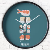 Japanse Sushi - Aangepaste naam Ronde Klok