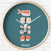 Japanse Sushi - Aangepaste naam Ronde Klok