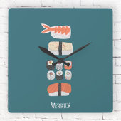 Japanse Sushi - Aangepaste naam Ronde Klok