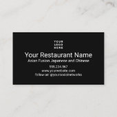Japanse Sushi Asian Fusion Custom Visitekaartje (Achterkant)