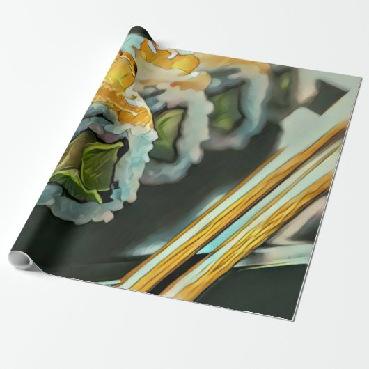 Japanse sushi cadeaupapier (Uitgerold)