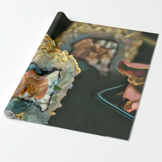 Japanse sushi cadeaupapier (Uitgerold)