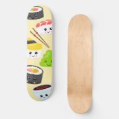 Japanse Sushi Cute Kawaii Trendy Girly Persoonlijk Skateboard (Voorkant)