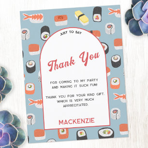 Japanse sushi dank u briefkaart