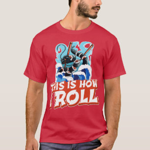 Japanse sushi draak grote golf Dit is hoe ik rol T-shirt
