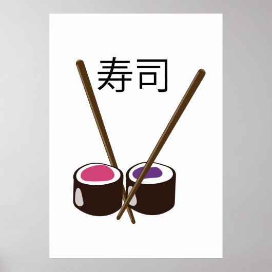 Japanse Sushi Eetstokjes Poster (Voorkant)