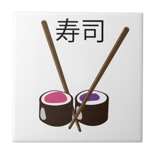 Japanse Sushi Eetstokjes Tegeltje (Voorkant)