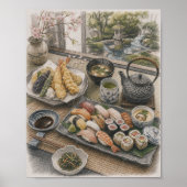 Japanse Sushi en Tempura Feest Poster (Voorkant)