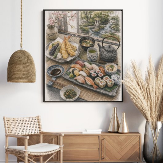 Japanse Sushi en Tempura Feest Poster