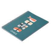 Japanse sushi-liefhebber gepersonaliseerd notitieboek (Linkerzijde)