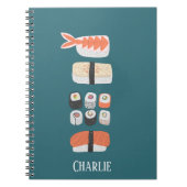 Japanse sushi-liefhebber gepersonaliseerd notitieboek (Voorkant)