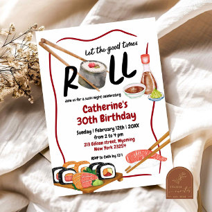 Japanse Sushi Night Verjaardag Uitnodiging