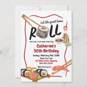 Japanse Sushi Night Verjaardag Uitnodiging (Voorkant)