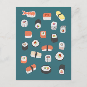 Japanse Sushi Nigiri Maki Roll Briefkaart
