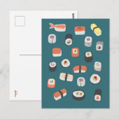 Japanse Sushi Nigiri Maki Roll Briefkaart (Voorkant / Achterkant)