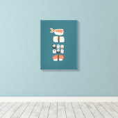 Japanse Sushi Nigiri Maki Roll Canvas Afdruk (Insitu (Houten vloer))
