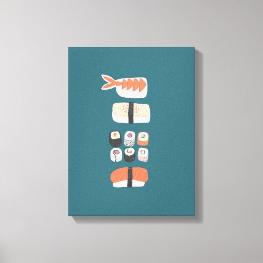 Japanse Sushi Nigiri Maki Roll Canvas Afdruk (Voorkant)
