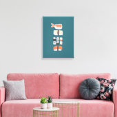 Japanse Sushi Nigiri Maki Roll Canvas Afdruk (Insitu (Woonkamer))