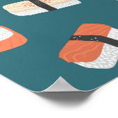 Japanse Sushi Nigiri Maki Roll Poster (Hoek)