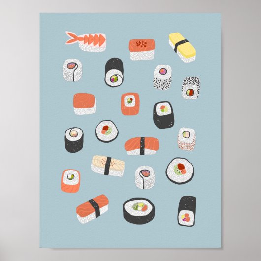 Japanse Sushi Nigiri Maki Roll Poster (Voorkant)