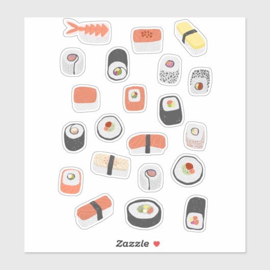 Japanse Sushi Nigiri Maki Roll Sticker (Vel)