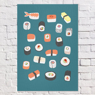 Japanse Sushi Nigiri Maki Rollen Canvas Afdruk