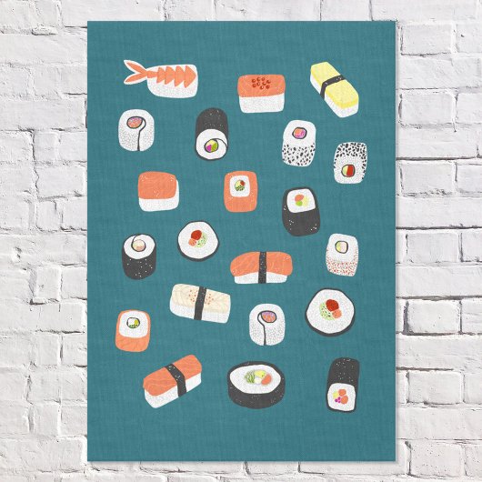 Japanse Sushi Nigiri Maki Rollen  Canvas Afdruk