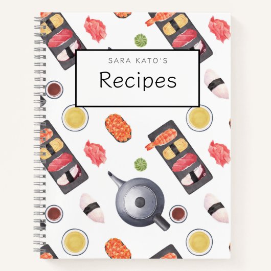 Japanse Sushi Nigiri Patroon Recept Boek (Voorkant)