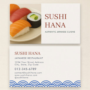 Japanse Sushi Restaurant Catering Service Foto Visitekaartje