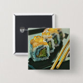 Japanse sushi vierkante button 5,1 cm (Voorkant /achterkant)