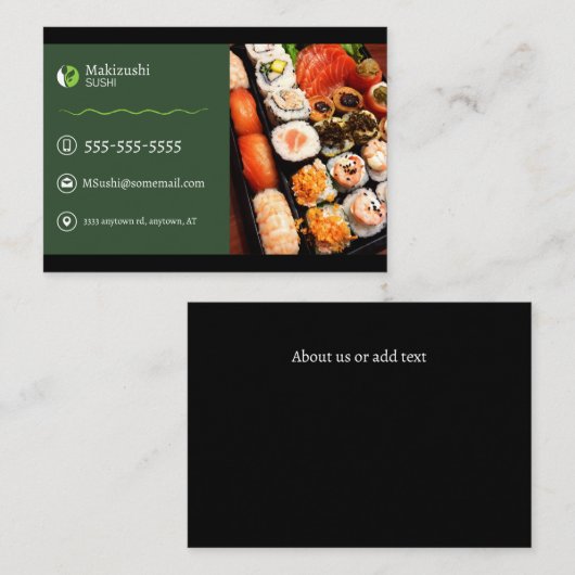 Japanse sushi Visitekaartjes (Voorkant / Achterkant)