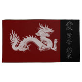 Japanse symbolen: liefde eer belofte kussensloop (Voorkant-Rechts)