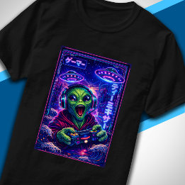 Japanse Synthwave Sci-Fi UFO Alien Cool Gamer T-shirt