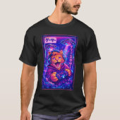 Japanse Synthwave Sci-Fi UFO Kat Koude Gamer T-shirt (Voorkant)